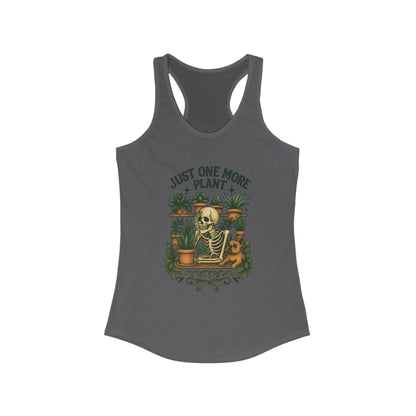 Just One More Plant Racerback Tank Top, Women's Fitness Top, Wellness Apparel, Motivational Workout Tank, Recovery Awareness Clothing