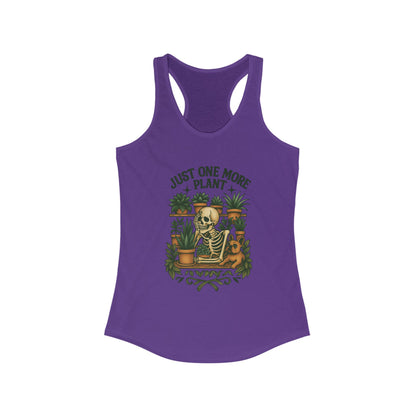 Just One More Plant Racerback Tank Top, Women's Fitness Top, Wellness Apparel, Motivational Workout Tank, Recovery Awareness Clothing