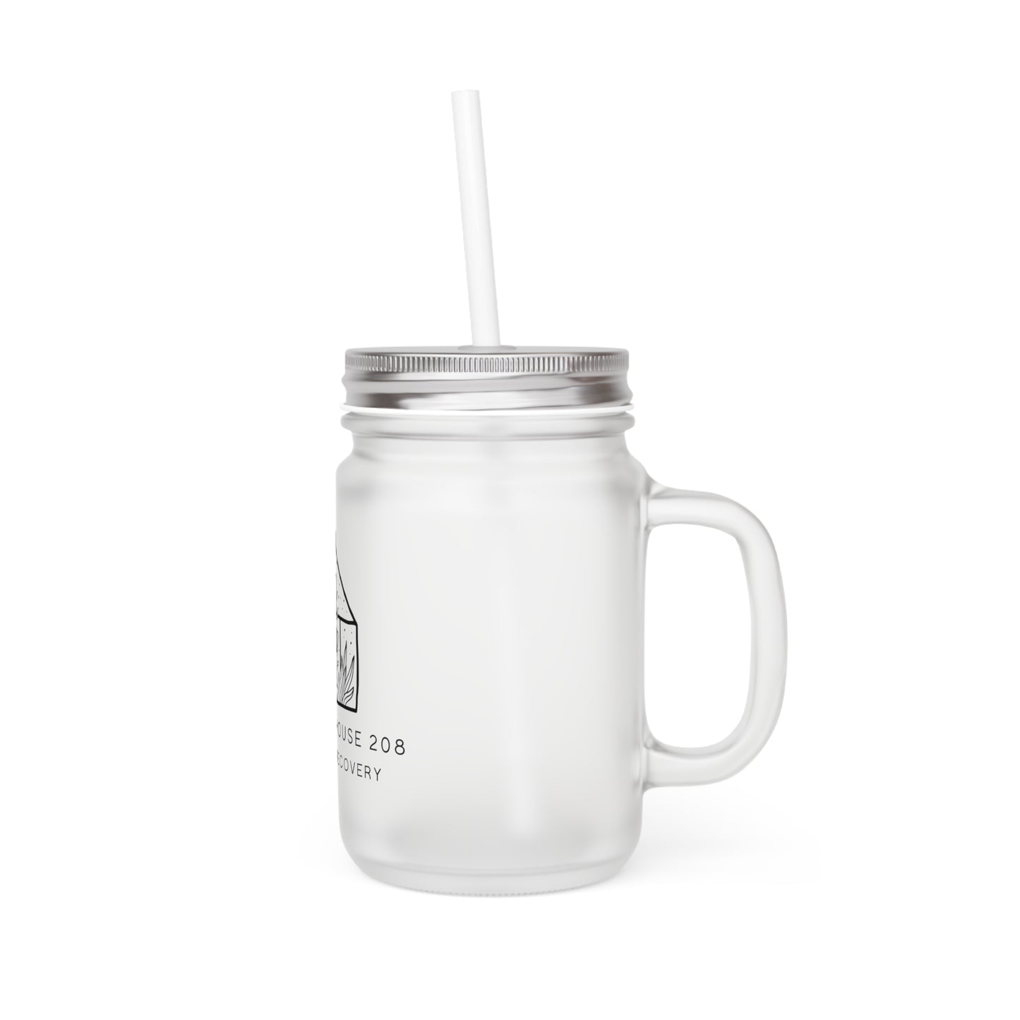 The Plant House 208 Logo Mason Jar with Straw