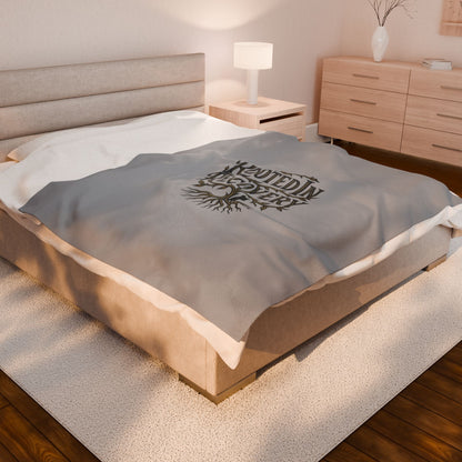 Rooted in Recovery Velveteen Plush Blanket, Cozy Throw for Mindfulness, Self-Care Gift, Recovery Decor, Home Comfort