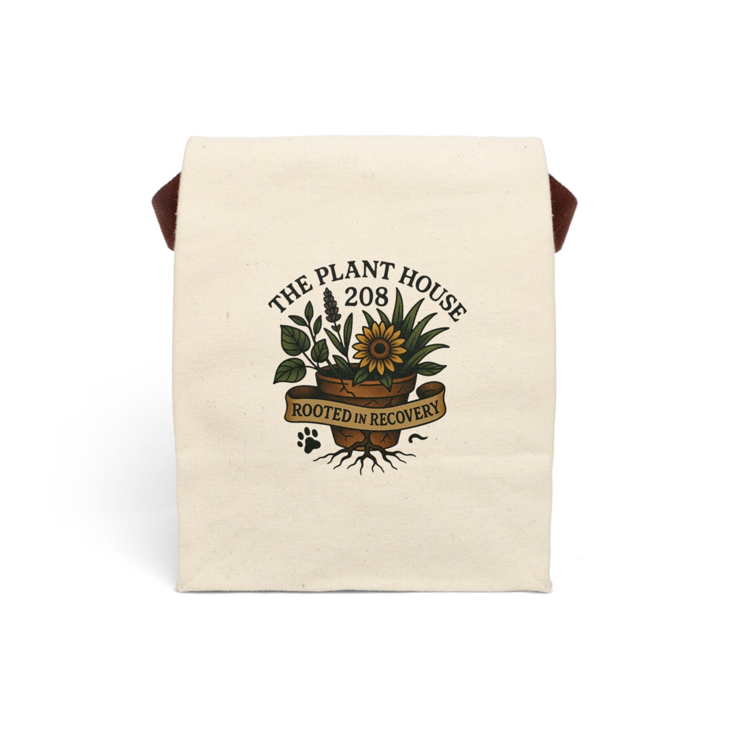 Eco-Friendly Canvas Lunch Bag, Personalized Lunch Tote, Reusable Lunch Bag, Plant Lover Gift, Stylish Food Carrier