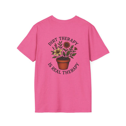 Dirt Therapy Is Real Therapy  Unisex T-Shirt, Plant Lover Gift, Gardening Tee, Farm Life Apparel, Outdoor Activities Wear