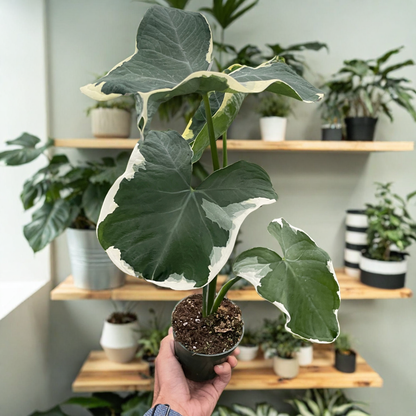 Alocasia 'Mickey Mouse' (Xanthosoma sagittifolium 'Variegatum Monstrosum')