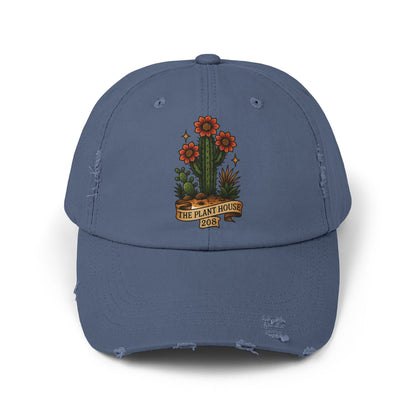 The Plant House 208  Distressed Cap with Cacti Design