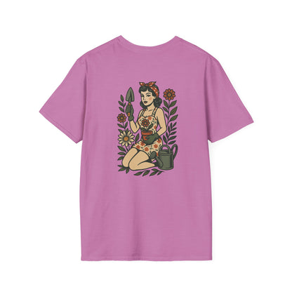 Gardener Pin-up  Unisex T-Shirt, Plant Lover Gift, Gardening Tee, Farm Life Apparel, Outdoor Activities Wear