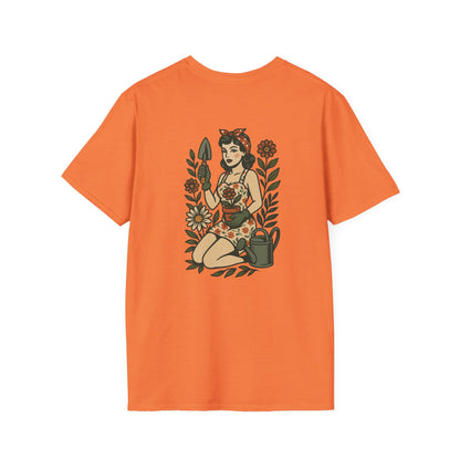 Gardener Pin-up  Unisex T-Shirt, Plant Lover Gift, Gardening Tee, Farm Life Apparel, Outdoor Activities Wear