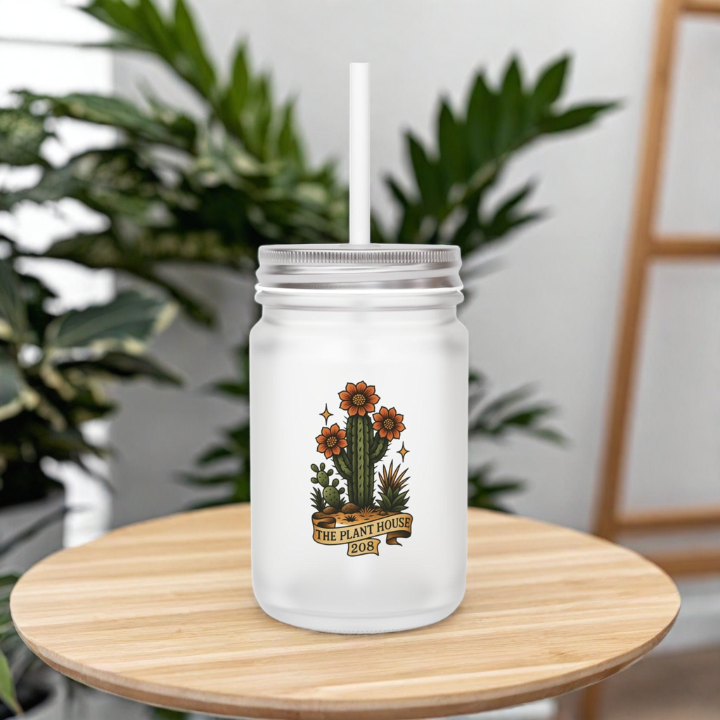 Cactus-The Plant House 208 Mason Jar with Straw