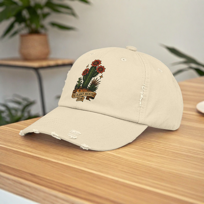 The Plant House 208  Distressed Cap with Cacti Design